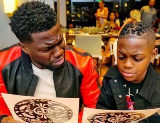 Hendrix Hart with his father Kevin Hart.